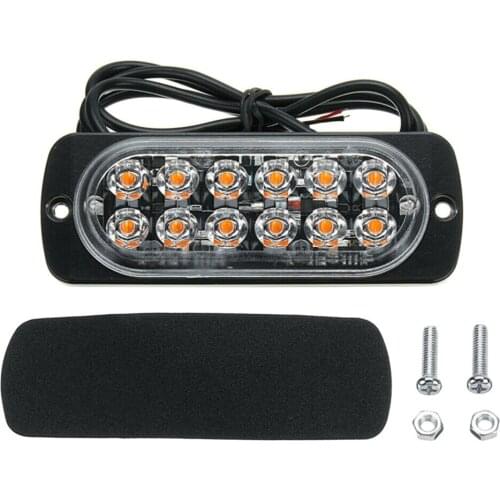 2Pcs Amber 12 LED 36W Light Bar Car Truck Hazard Beacon Warning Lamp LED Urgent Lamp Ultra-bright Fot SUV Trucks Dropship CSV