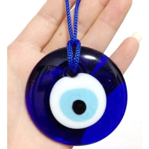 Hot Multiple sizes Fashion Lucky Turkish Greek Evil Blue Eye Charm Pendant Gift Blue Lamp work Glass Car Home Amulet B1048