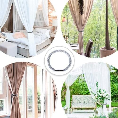 1Pcs Magnetic Curtain Holders Clips Strong Magnet Pull Curtains Tiebacks Drape Weave Rope Holdbacks Buckle For Home Window
