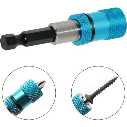Mini 1/4 60mm Handle Screwdriver Holder Detachable Extension Rod Hex Shank Magnetic Quick Release Electric Screwdriver Drill