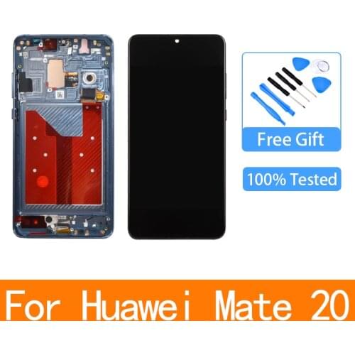Original 6.53'' Display with Frame for Huawei Mate 20 LCD Touch Screen Digitizer Assembly Mate20 HMA-l29 HMA-l09 Repair Parts