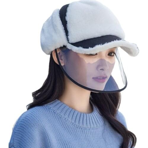 Autumn Winter Hat Female All-Match Street Student Sweet Peaked Cap Plush Warm Hat Earflaps Lei Feng Hat Windproof