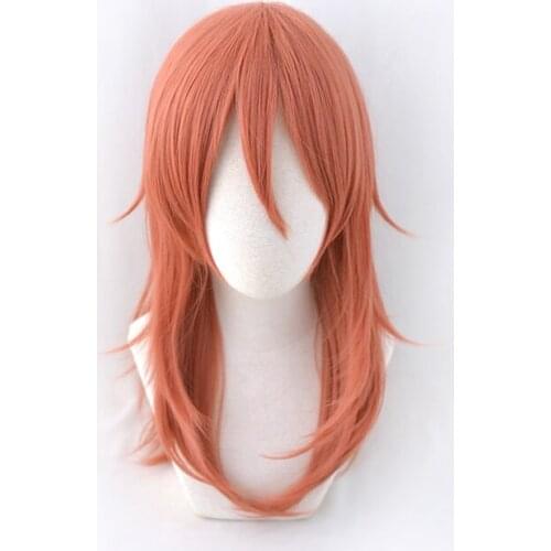 Chainsaw Man Angel Devil Orange Long Wig Cosplay Costume Heat Resistant Synthetic Hair Men Women Party Wigs + Wig Cap