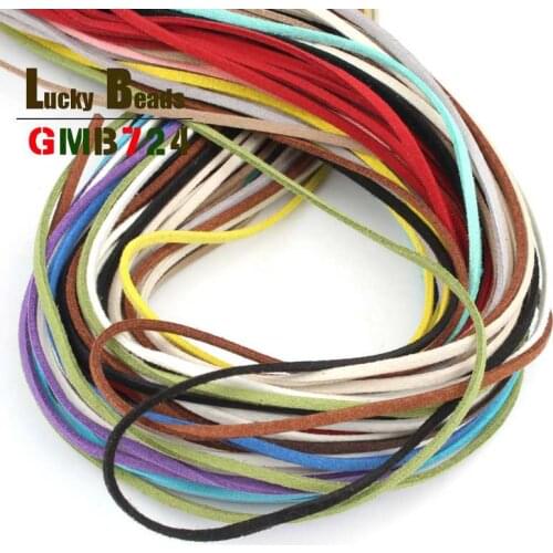 5 Meters Flat Faux Suede Blue Grass Green Yellow Purple Korean Velvet Leather Cord Rope String For DIY Jewelry Making Bracelet