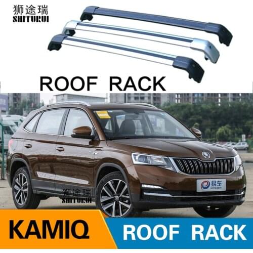 SHITURUI 2Pcs Roof bars For SKODA KAMIQ 2018+ SUV Aluminum Alloy Side Bars Cross Rails Roof Rack Luggage Carrier