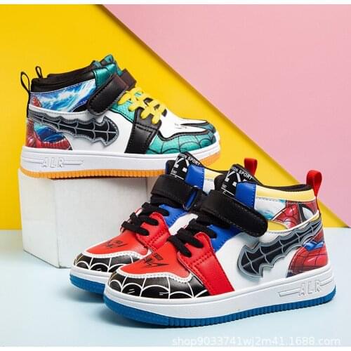 Disney childrens cartoon spiderman boys and girls casual shoes sports shoes non-slip soft bottom student running shoes