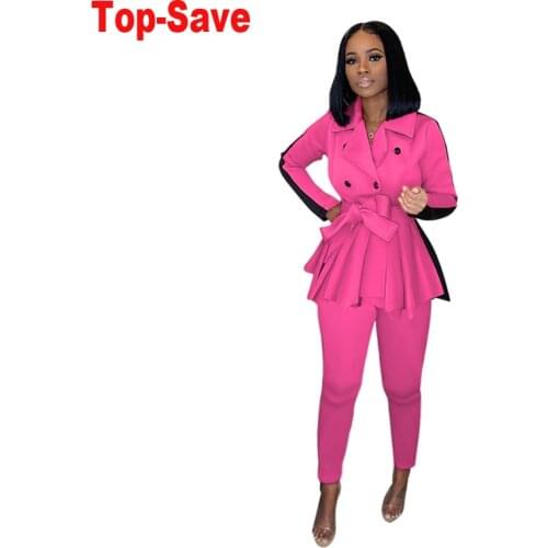 Vintage Autumn Winter Thicken Women Pants Notched Blazer Jacket And Pants 2020 Office Wear Women Suits Female Sets Dropshipping