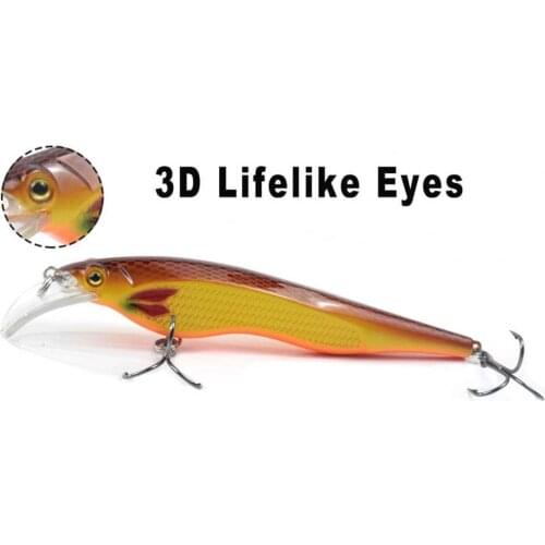 Vivid Easily Throw Floating Minnow Lure Deep Diving Bait for Salt Water