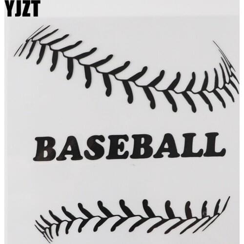YJZT 14.9CM×14.5CM Baseball Ball Sport Fan Decor Decal Vinyl Car Sticker Black/Silver 8A-1171