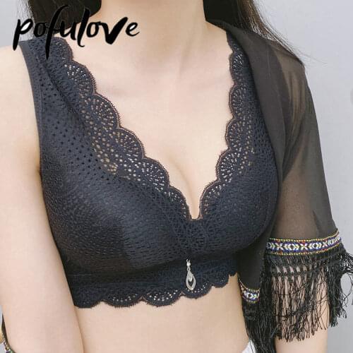 Plus Size Lingere Bra Women Lace Bra Push Up Bralette Sexy Bras 75 E Thin Wire Free Bra Girls Female Brassiere Fashion