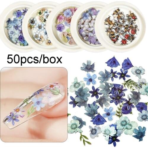 1 Box Butterfly Bee Sequins For Nails Art Decoration Rose Flower Leaf Mixed DIY Nail Art Decals Jewelry Manicure Accessories