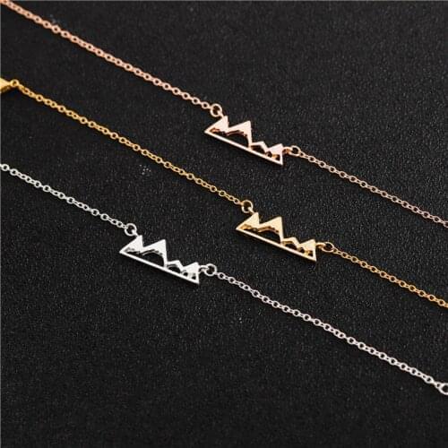1 Hollow Mountain Top Pendant Snowy Mountain pendant chain Necklace Hiking Outdoor Travel Jewelry Mountains Climbing Gifts