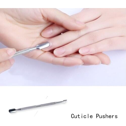 1 Pcs Stainless Steel Double Head Cuticle Pushers Dead Skin Push Remover For Pedicure Nails Art Cleaner Care Tools Rasper