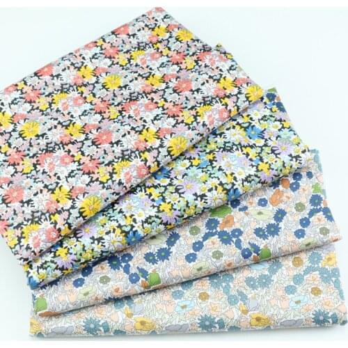 160x50cm Small Floral Twill Cotton Sewing Fabric, Making Dress Protection Clothing Hat Cloth Childrens Cloth