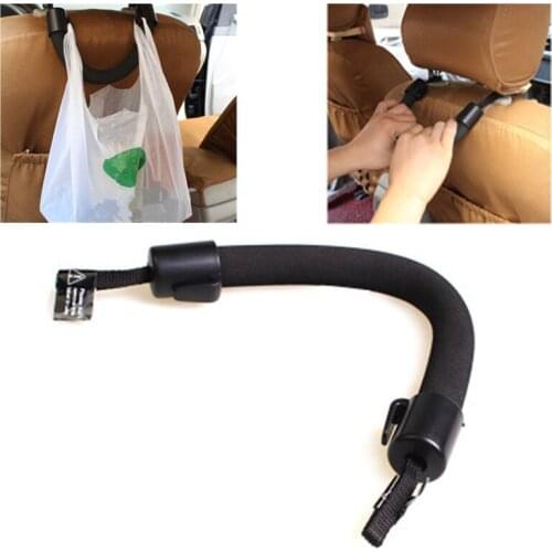 2 in 1 Multi-purpose Car Seat Back Hooks Black Soft Vehicle Rear Seat Armrest Safety Handle for Automobiles Interior Supplies