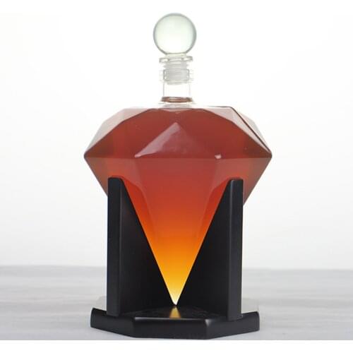 750ml Heart Shape Glass Diamond Wine Decanter Luxurious Wine Liquor Bourbon Red Wine Pourer Whisky Dispenser Bottle Holder