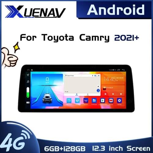 Android 12.3 inch car stereo auto radio For Toyota Camry 2021 HD Screen DSP Multimedia Carplay 2DIN 128GB GPS navigation