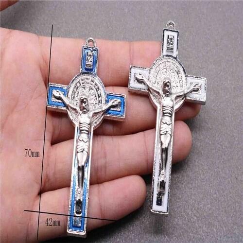 Catholic Great Jesus Large Cross Medal Cross, Classic Saint Benedict Cross Jesus Medal