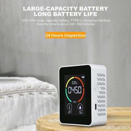 CO2 Carbon Dioxide Temperature Humidity Concentration Detector Infrared Sensor Monitor Air Quality Detector With Digital Display