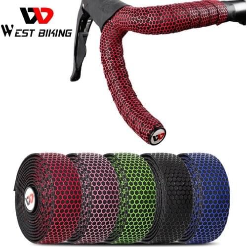 WEST BIKING Bicycle Handlebar Tape Carbon Road Bike Tape Wrap Cycling Handlebar Band with Bar Plugs MTB Accessories for Mountain