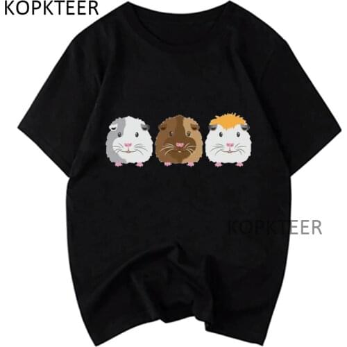 Kawaii Three Hamsters Tshirt Cartoon T Shirt Men Women Fashion Harajuku Funny Comfortable Tops Casual Short Sleeve T-shirts