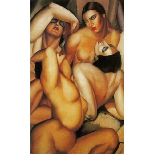 Oil Painting Reproduction on Canvas Museum Quality Fast Free Shipping Fedex Handmade Painting Group Of Four Nude