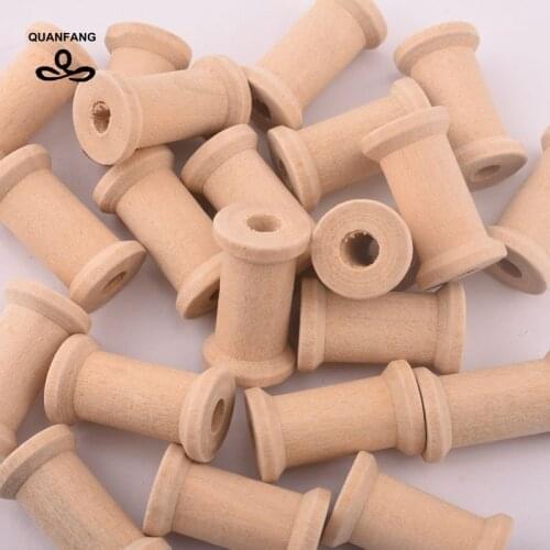 QUANFANG 5pcs/lot Wooden Bobbins Spools for Thread String Rolling Wire Bobbin Sewing DIY Needlework Patchwork