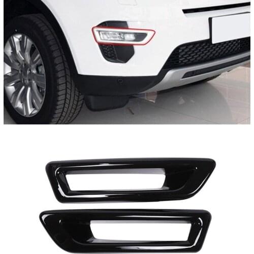 2 pcs Gloss Black Front Fog Light Lamp Cover Trim For Land Rover Discovery Sport 2015-2018 Car Accessories