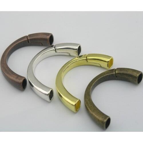 4 Colors--5pcs 9.7x6.0mm Magnetic Half Cuff Clasp for Licorice Leather Bracelet Making--CLP1217