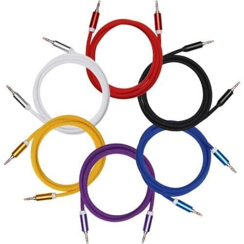 Hot Selling Aux Cable Jack 3.5mm Male to Male Audio Cable Adapter for Car Headphone Speaker Computer Laptop Aux Cord 500pcs/lot