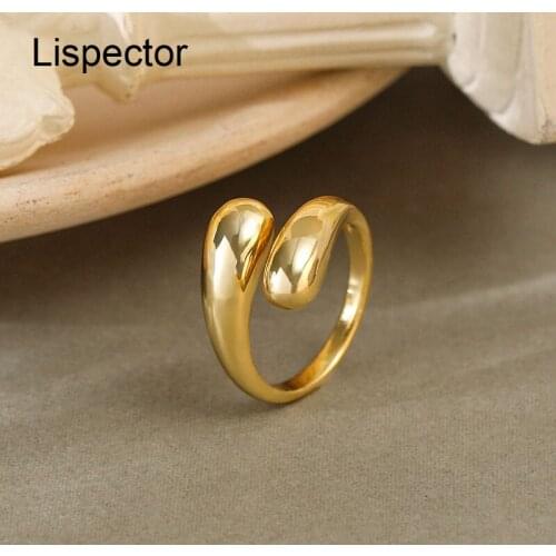 Lispector 925 Sterling Silver Korean Simple Glossy Irregular Rings for Women Men Minimalist Party Waterdrop Ring Unisex Jewelry
