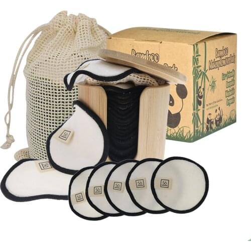 Sopurrrdy 20/10/5Pcs Reusable Bamboo Cotton Make Up Remover Pads Washable Triple Layer Facial Skin Care Wipe Pads Cleaning Pad