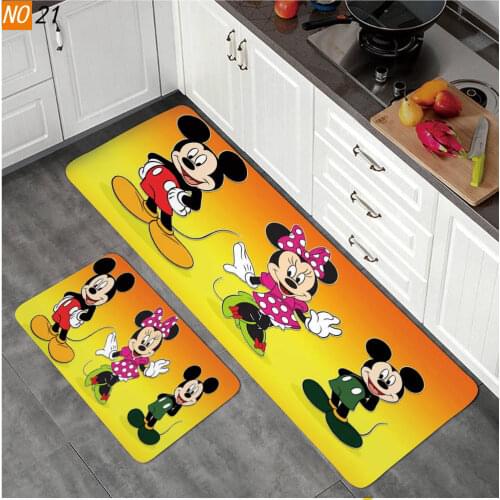 Cartoon Mickey Kitchen Mat Bedroom Entrance Doormat Home Floor Decoration Living Room Carpet Bathroom Non-Slip Rug