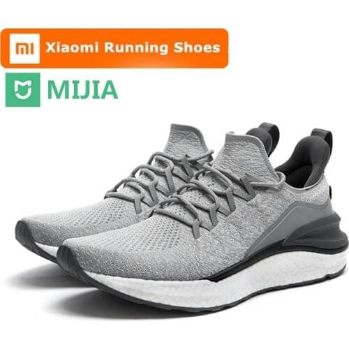 Original Xiaomi Mijia Sneakers 4 Mens Outdoor Sports Uni-moulding 4D Fishbone Lock System Knitting Upper Men Running Shoes