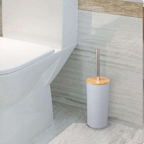 6pc Bamboo Bathroom Accessories Set Toothbrush Holder Soap Dispenser Toilet Brush Trash Can Bathroom Essential Set Home Supplies