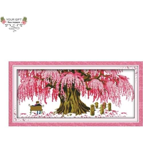 Joy Sunday Free Shipping Counted and Stamped Looking Forward To Happiness Embroidery Cross Stitch kits for Home Decor R214