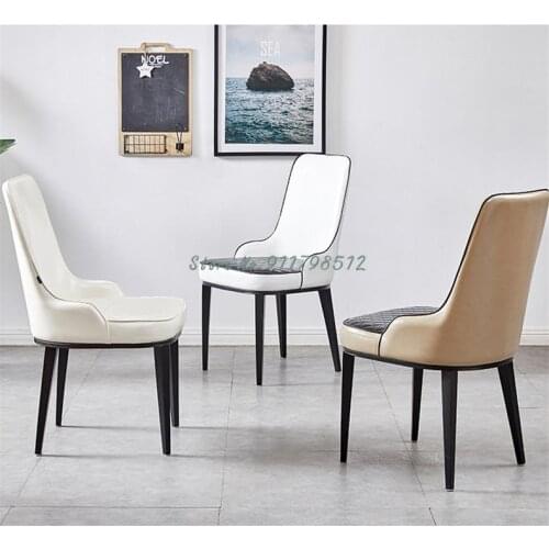 Nordic light luxury dining chair modern minimalist home backrest stool study hotel restaurant solid wood makeup white chair