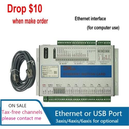 New Ethernet Port 2MHz Mach3 CNC Motion Control Card MK3 MK4 MK6 Controller Engraving Machine Wood Router Breakout Board