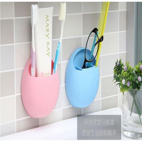 New Fahsion Home Bathroom Toothbrush Wall Mount Holder Sucker Suction Organizer Cup Rack