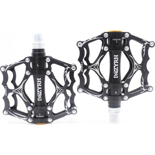 MZYRH Mountain MTB Bike Wide Pedals 9/16" Cycling Sealed 3 Bearing Pedals CNC Machined Lubricated Sealed Bearing Platform Pedals