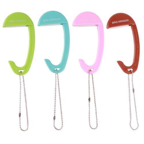 Travel Portable Plastic Bag Hook for Hanging Decorative Table Purse Bag Hooks Wall Hanger Holder Handbag Hanger Decoration