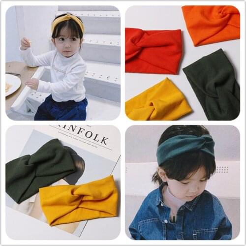 Solid Color Girls Headband Twisted Knotted Elastic Hair Band Hair Accessories