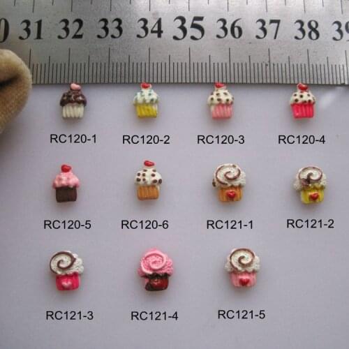 RC120/121 30pcs/bag Cartoon Cupcake Puff Deco Resin Cartoon Deco Nail Art Decoration Nail DIY Deco