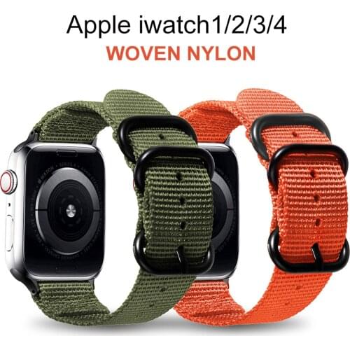 Strap for Apple Watch 6 band 44mm 40mm soft nylon black green wristband Bracelet belt for iwatch 6/5/4/3/SE 38 42mm