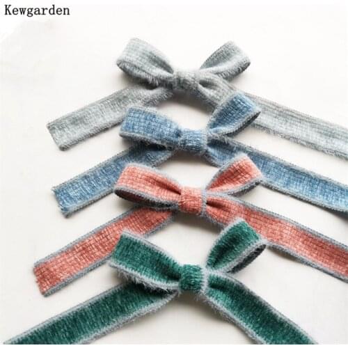 Kewgarden 1" 25mm Flocking Burrs Plush Ribbon Handmade Tape DIY Brooch Bow Sewing Accessories Christmas Packing Riband 10 Yards
