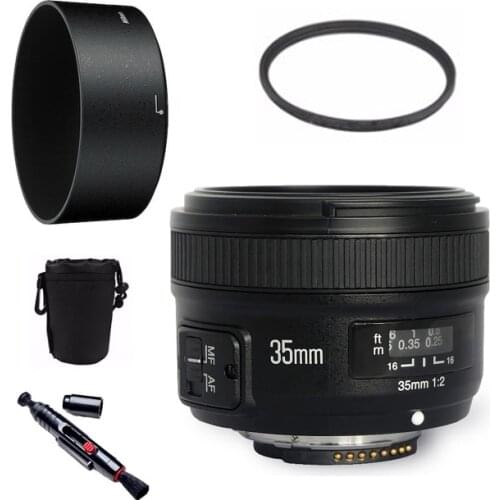 YONGNUO YN35mm F2.0 Wide-angle AF/MF Fixed Focus Lens for Nikon F Mount D7100 D3200 D3300 D3100 D5100 D90 DSLR Cameras 35mm F2N