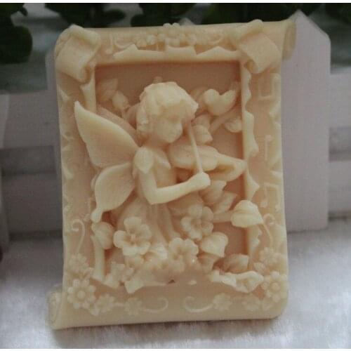 Silicone Soap Mold Handmade Food Mold Flower Fairy Playing a Violin Molds DIY Soaps Mould Aroma Stone Moulds Silicone Rubber 001