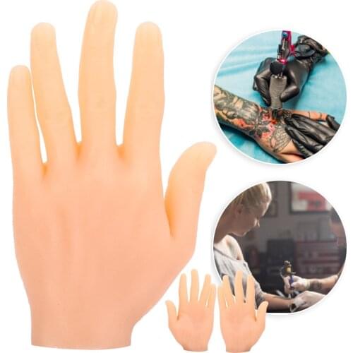 Tattoo Practice Hand Silicone Soft Tattoo Skin Practice Left/Right Fake Hands Training Tool Accessories Tattoo Artist Beginners