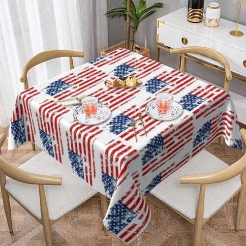 American Flag Tablecloth Protector Kitchen Table Cover Decorative Printed Polyester Wholesale Table Cloth