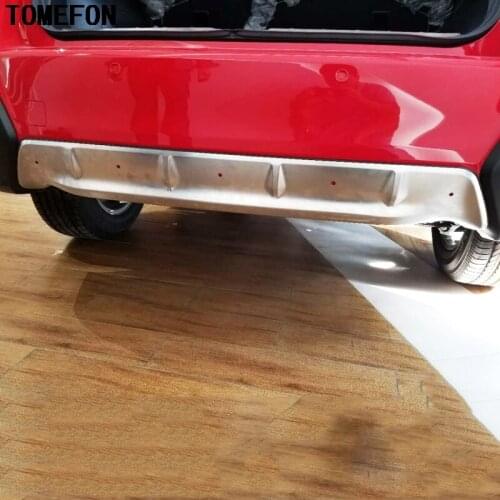 TOMEFON Stainless Steel Front & Rear Bumper Skid Protector Guard Plate Cover Frame 2Pcs For Subaru XV GT3 GT7 2017 2018
